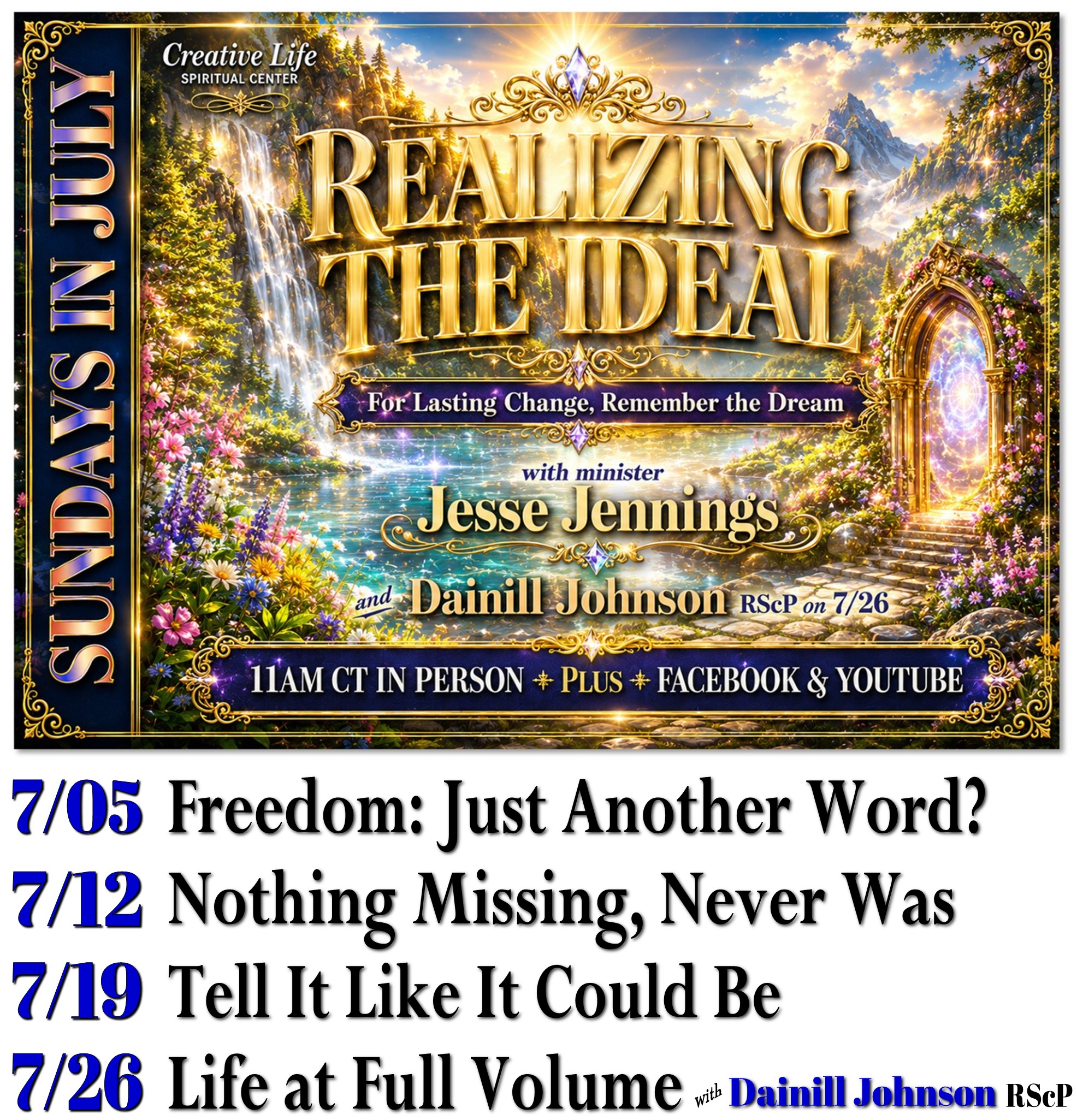 July 2026 Series: Making our way in the world today.